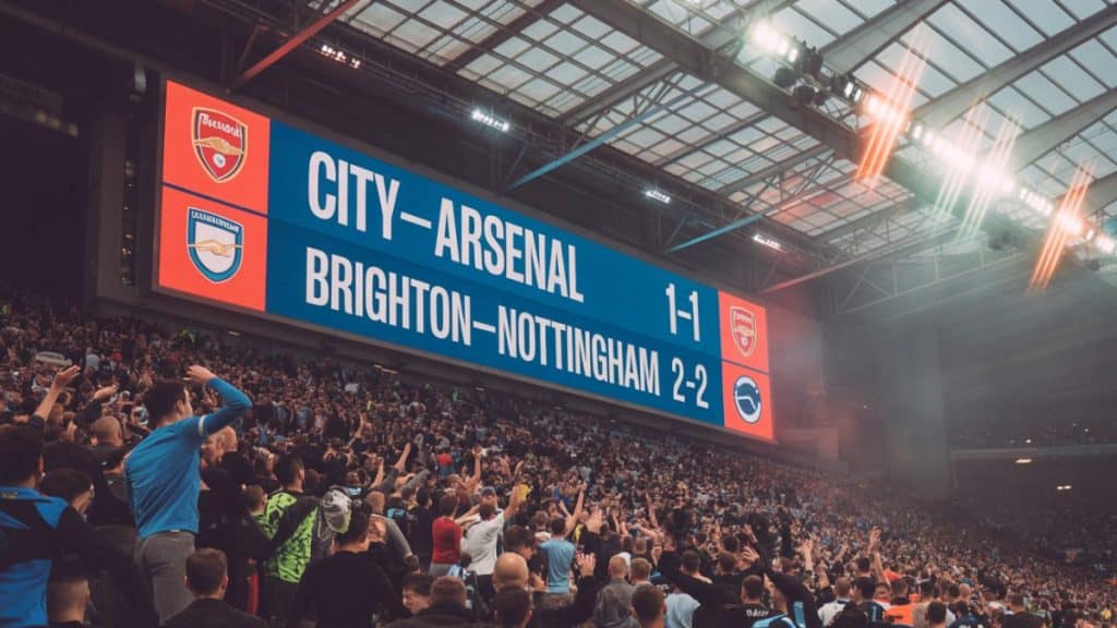 Écran affichant résultats football