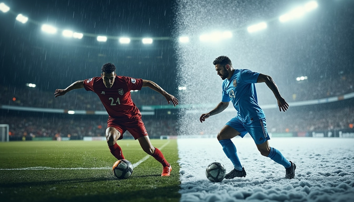 découvrez comment la pluie et la neige impactent la stratégie des matchs de football, modifiant tactiques et performances des équipes sur le terrain.